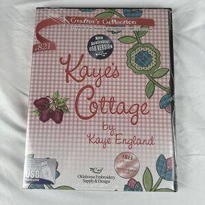 Kaye’s Cottage Kaye England DVD #821 Embroidery OESD Factory Sealed w USB Stick